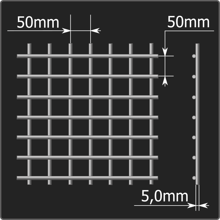 Сетка кладочная 50*50*5,0 (0,51*2,0)